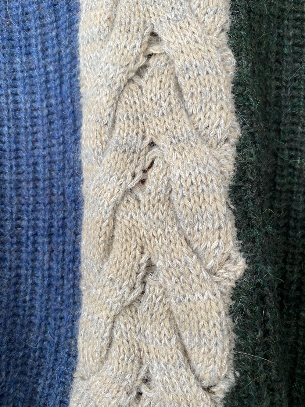 Isabel Marant Étoile Gao Color-Block Alpaca Wool Linen Cable Sweater Sz 38/ 8-10 - Picture 6 of 12